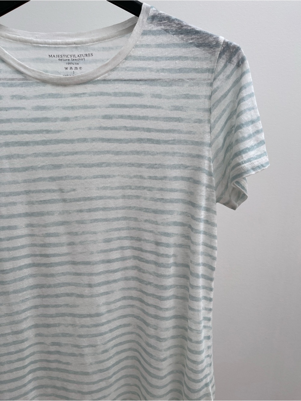 Majestic Filatures linen stripe short sleeve crewneck tee 2 timeless old money